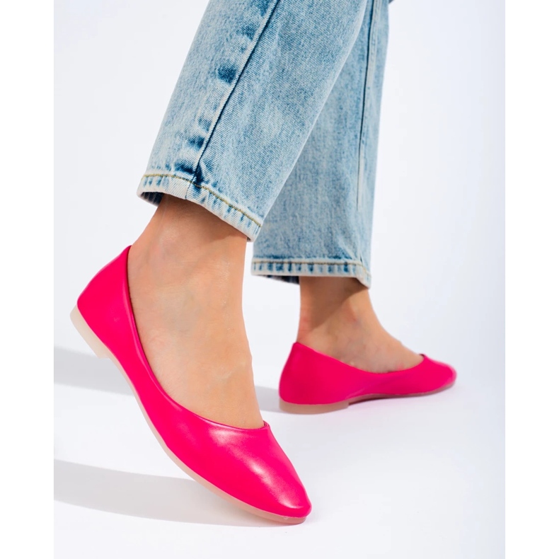 Dámské růžové baleríny vyrobené z ekokůže Shelovet růžový 1