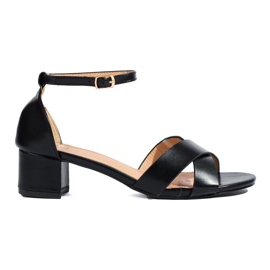 Černé sandály na nízkém podpatku značky Shelovet černá 1