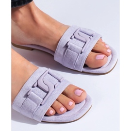 Dámské fialové semišové pantofle značky Shelovet fialový 1