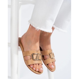 Shelovet béžové ploché sandály béžový 1