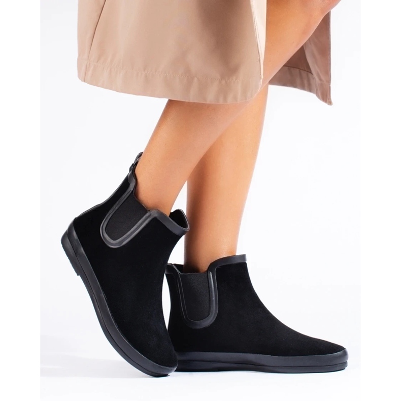 W. Potocki Semišové černé holínky zateplené černé Potocki černá 2