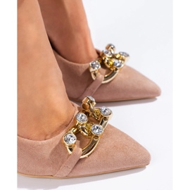 Vinceza Semišové růžové lodičky s řetízkem od Vincezy růžový 1