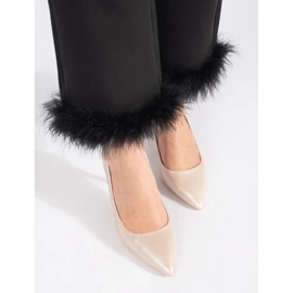 Dámské lodičky na vysokém podpatku béžový 1