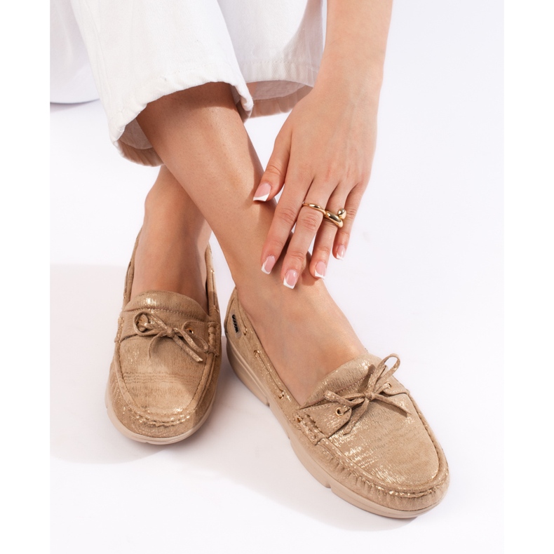 Goodin Pohodlné béžové dámské mokasíny béžový 2
