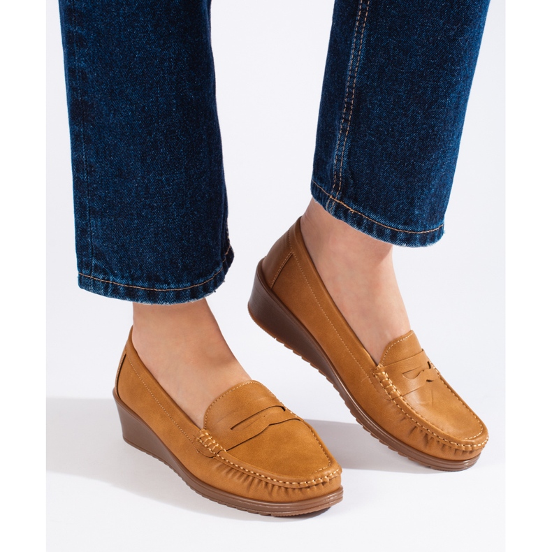 Dámské mokasíny hnědé barvy hnědý 2
