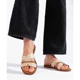 Elegantní dámské žabky béžové barvy béžový 2