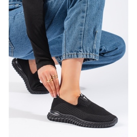 Černé textilní dámské tenisky černý 2