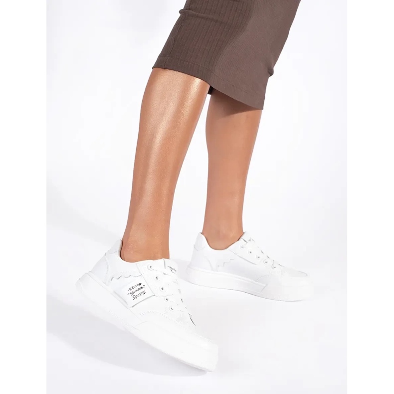 Bílé tenisky na platformě bílý 2