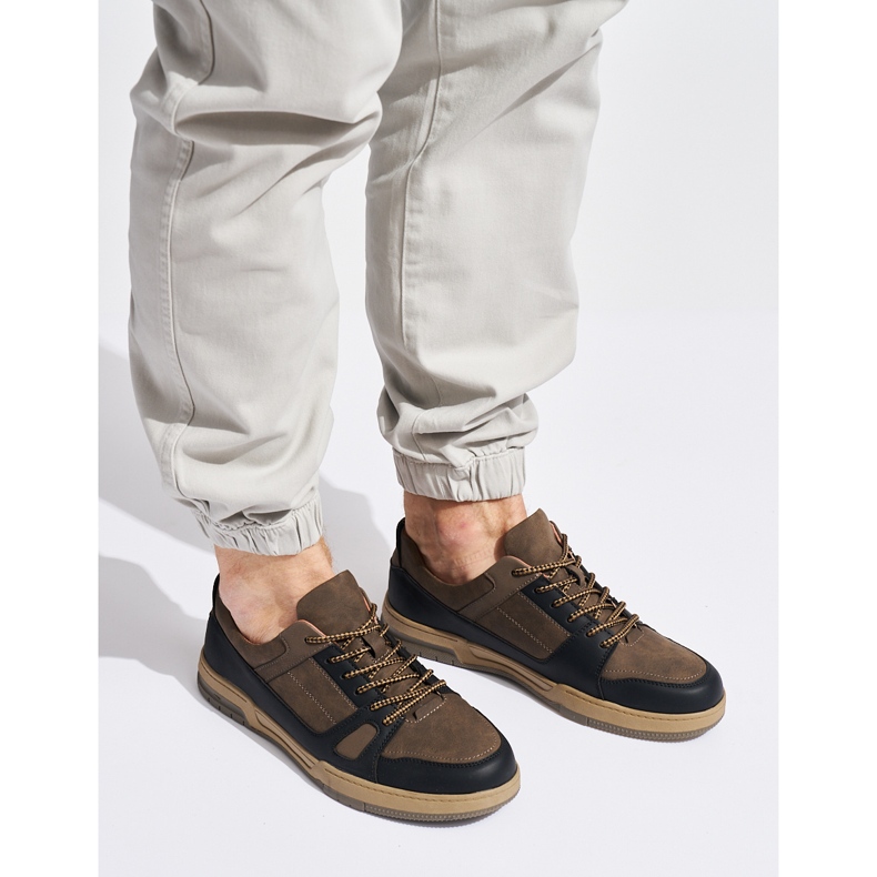 Černé a hnědé pánské sportovní boty hnědý 1 Černé a hnědé pánské sportovní boty hnědý 1