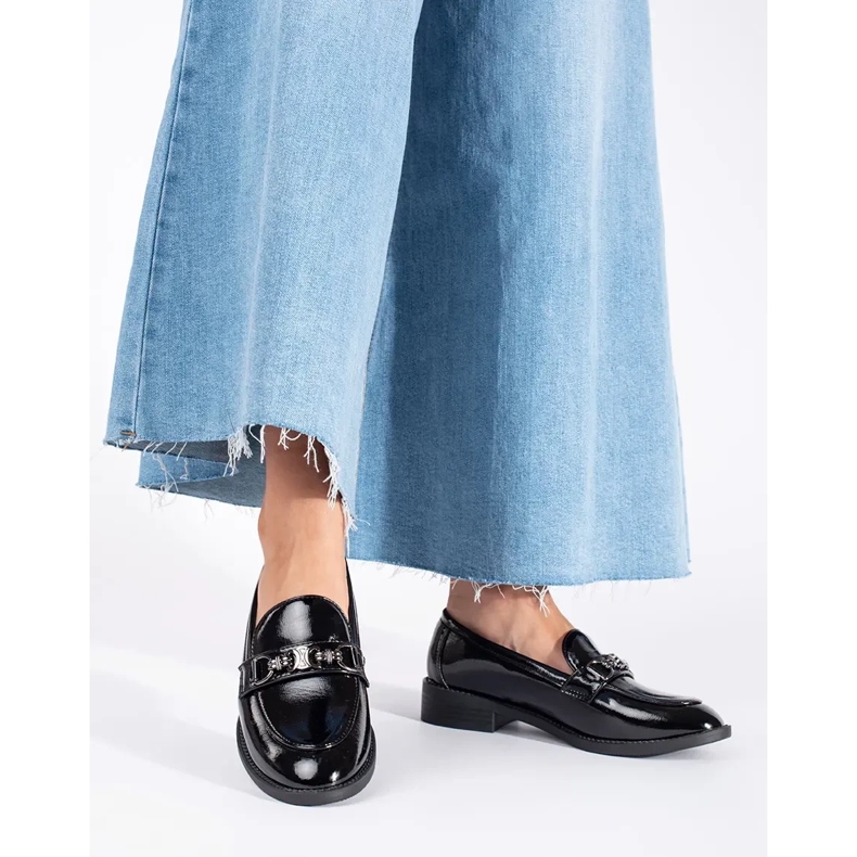 Goodin Lakované černé dámské mokasíny černý 2
