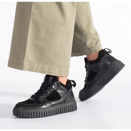 Černé vysoké dámské tenisky černý 2