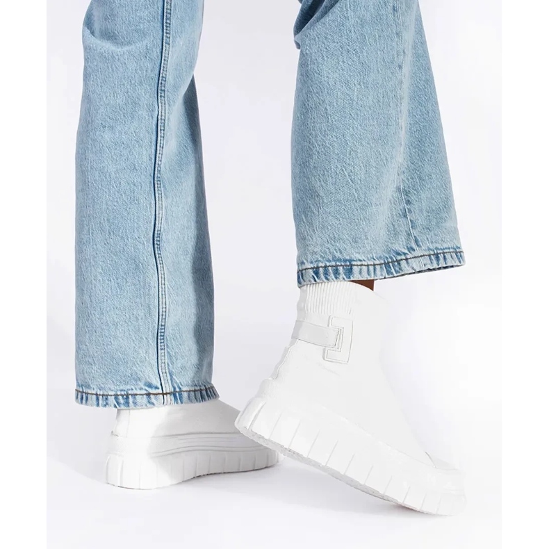 Seastar Bílé tenisky na vysoké platformě bílý 1