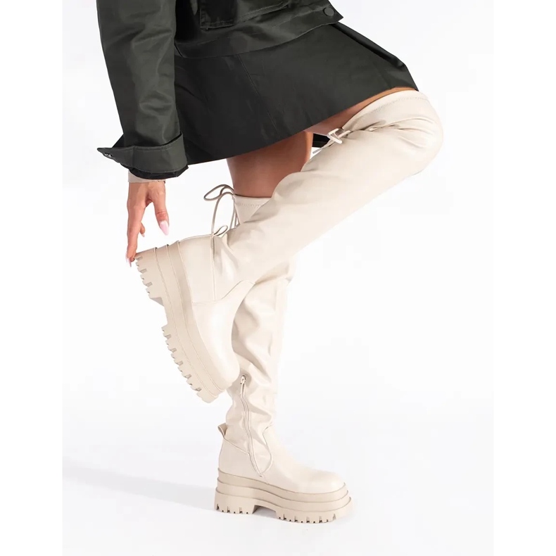 Krémoví platformoví mušketýři béžový 2