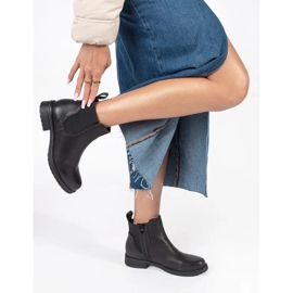 Dámské černé ploché boty Chelsea černý 1