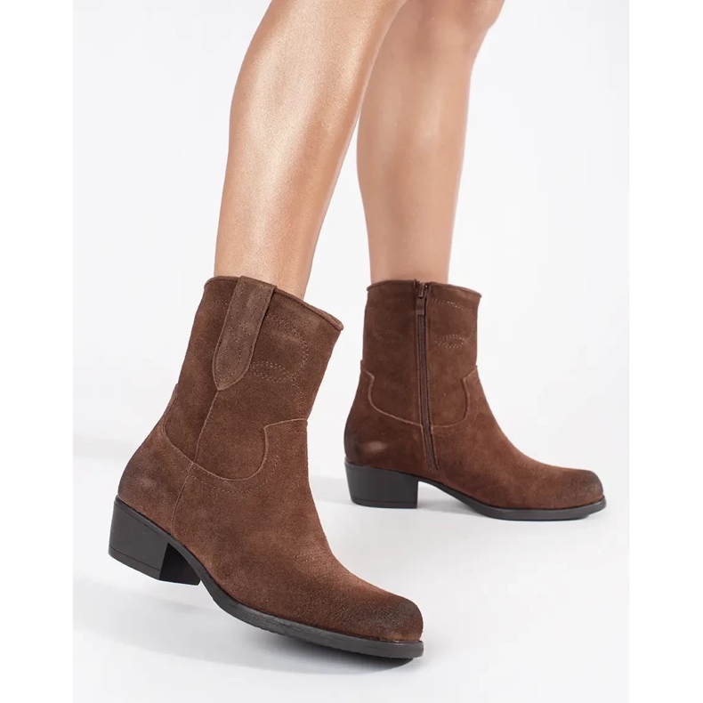 Kožené hnědé kovbojské boty Sergio Leone hnědý 1