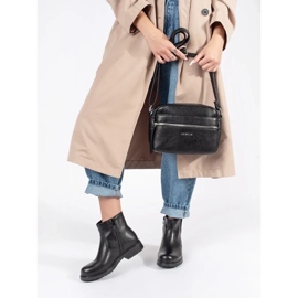 Černé kožené Chelsea boty s plochou podrážkou od Sergio Leone černá 2