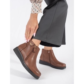 Hnědé kožené pohodlné zateplené boty Sergio Leone hnědý 1