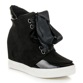 Forever Folie Tenisky se stuhou černá 1