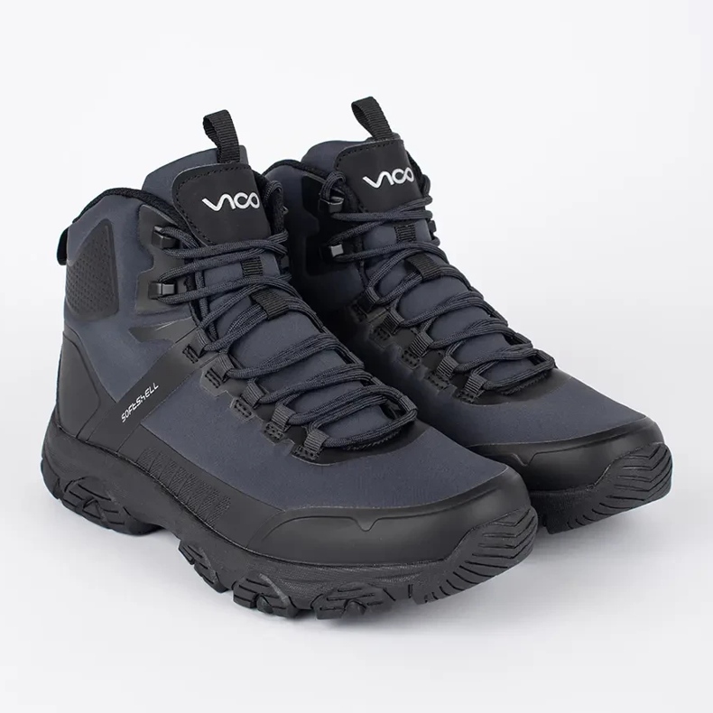 Vico Tmavě modré pánské zimní boty na šněrování modrý 1