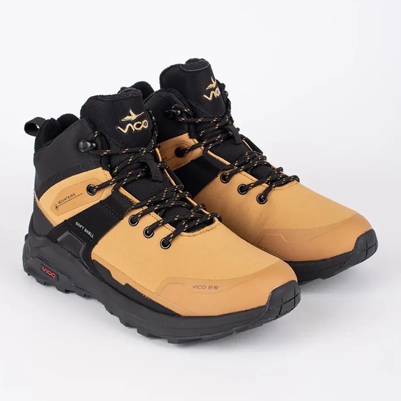Vico Hnědé vysoké pánské trekové boty hnědý 1