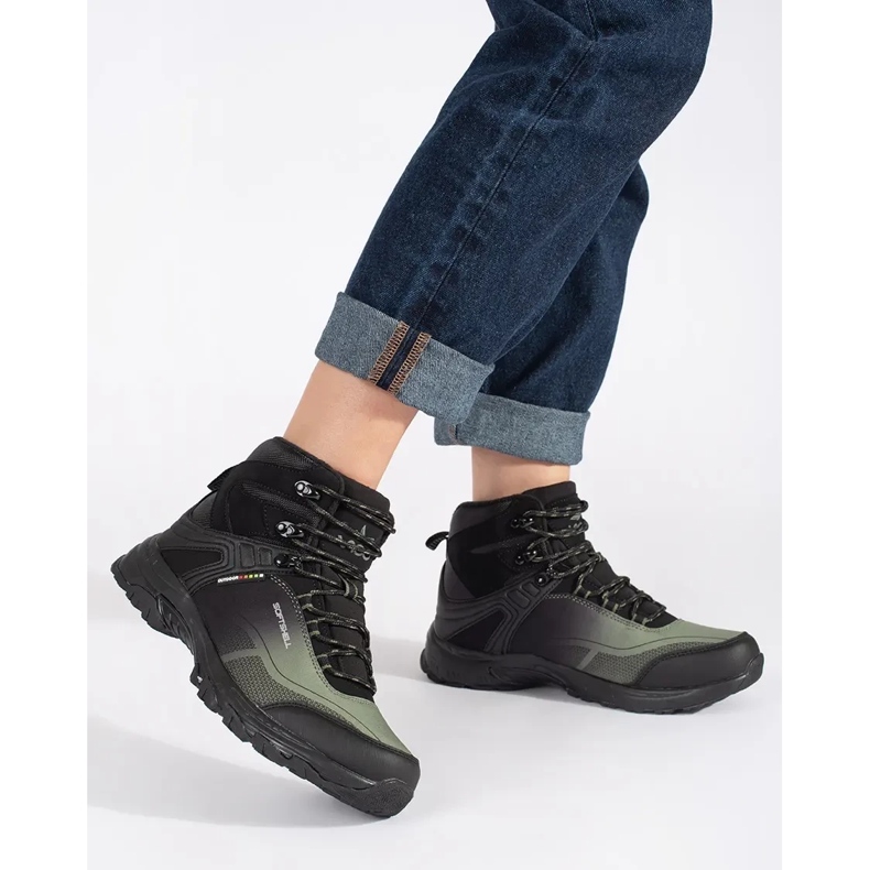 Vico Černé a zelené trekové boty zelená 1