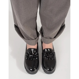 Goodin Black Wedge Moccasins s ozdobou černá 4
