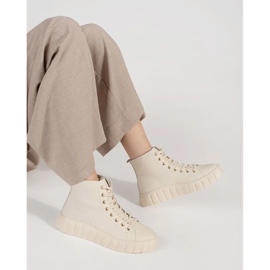 Goodin Vysoké světlo -BEIGE Dámské tenisky na platformě béžový 1