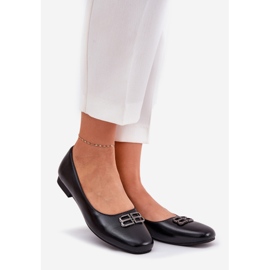 Vinceza Elegantní dámské baleríny s dekorací Vincez 62206 černý 1