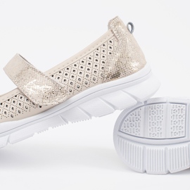 Goodin Béžové kožené sportovní baleríny béžový 2