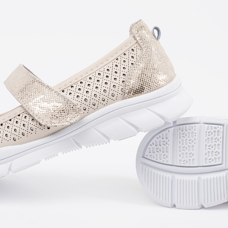 Goodin Béžové kožené sportovní baleríny béžový 2