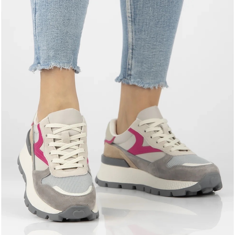 Kožené tenisky Filippo DP7070/25 béžový 2