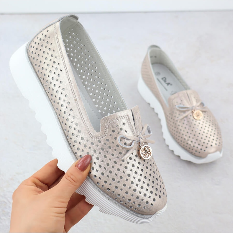 Dámské kožené boty Openwork Złote S. Barski LR51-631 zlatý 1