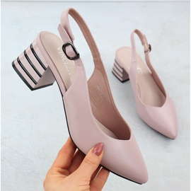 Dámská čerpadla na dekorativní patě růžové Vinceza 62217 růžový 1