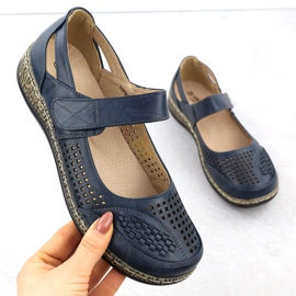 Dámské boty s suchým zipem Blue UNISOFT 7026 modrý 1