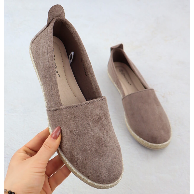 Dámský espadrilles sklouzl semišem khaki Potocki Py16332 zelená 1