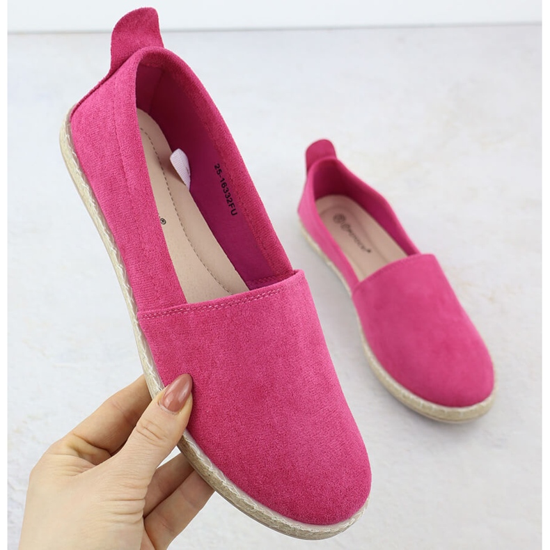 Espadrilles Women's Slip -In Suede Fuchsia Potocki PY16332 růžový 1