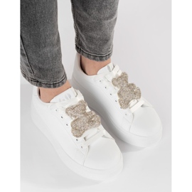 Bílé tenisky na platformě medvídka bílý 1 Bílé tenisky na platformě medvídka bílý 1