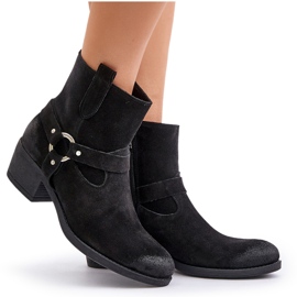 Zazoo kůže izolovaná ženská vysoká podpatky 60477 černá 5