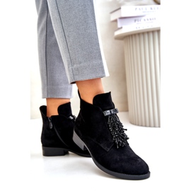 S.Barski Izolované ženské boty se zipem ozdoby S. Barski Hy42-715 Black černá 4