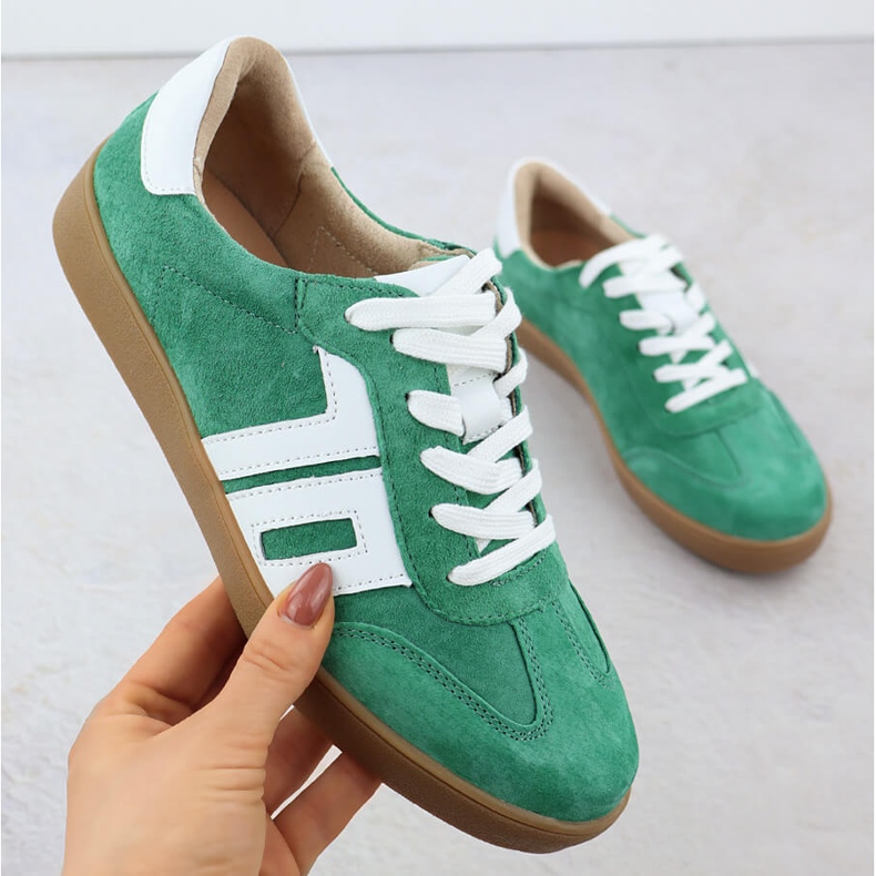 Kožená sportovní bota Suede Green Vinceza 79517 zelený 1