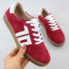 Vinceza Red Leather Dámská sportovní bota červené 1