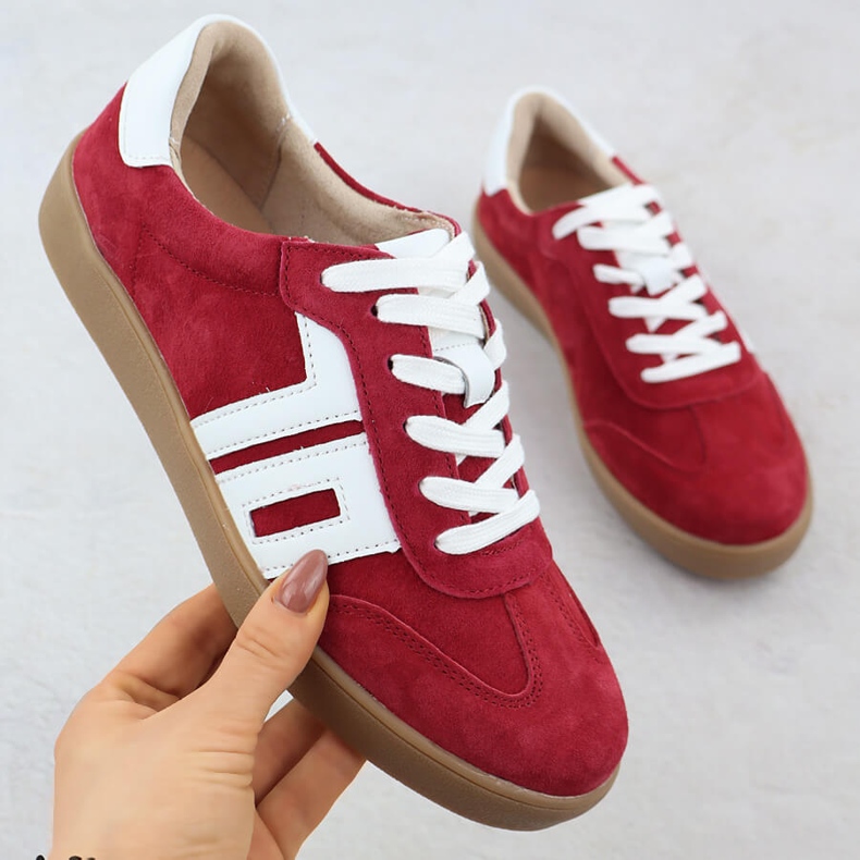 Vinceza Red Leather Dámská sportovní bota červené 1