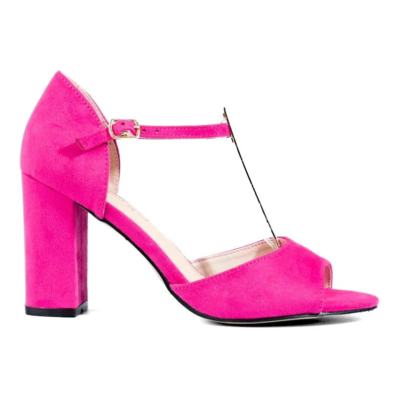 Růžové dámské klasické sandály na vysokém podpatku Shelovet růžový 2