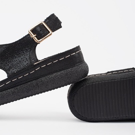 Goodin Černé sandály na světlé platformě černý 1