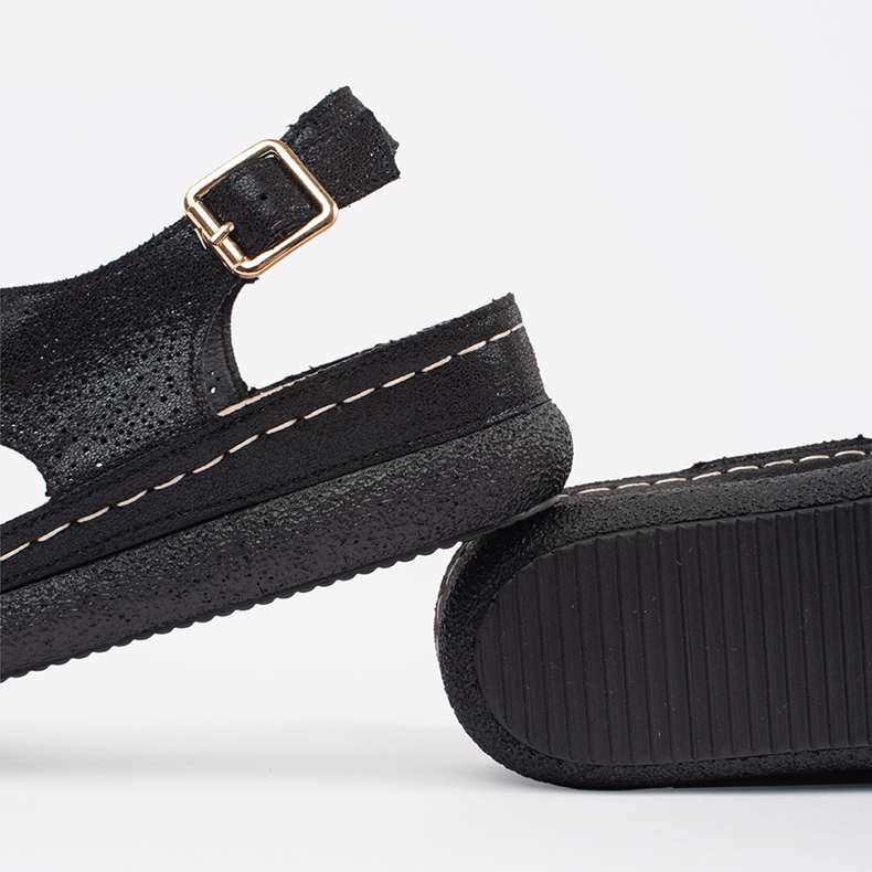 Goodin Černé sandály na světlé platformě černá 1