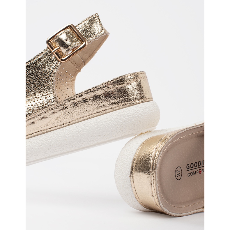 Goodin Zlaté sandály na lehké platformě zlatý 1 Goodin Zlaté sandály na lehké platformě zlatý 1