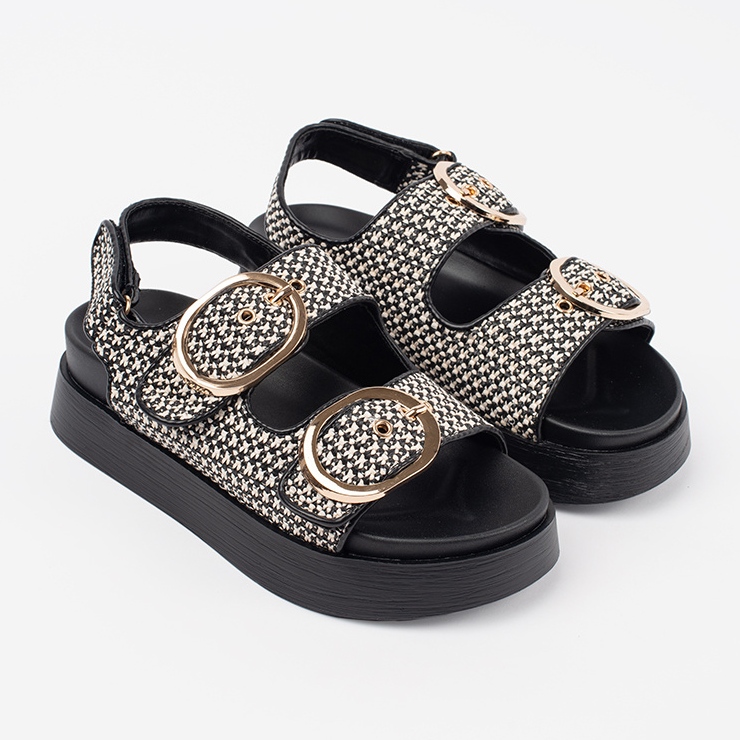 Goodin Sandály na černobílé platformě černá 1