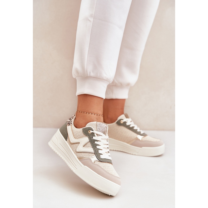 Dámská sportovní bota na platformě Leopard Leopard zelená 2