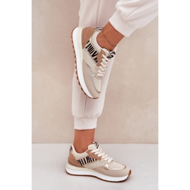 Dámská sportovní bota na platformě Zebra Beige béžový 4