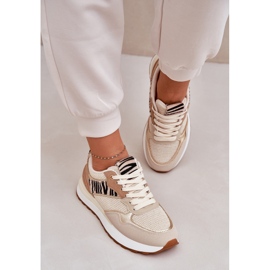 Dámská sportovní bota na platformě Zebra Beige béžový 7